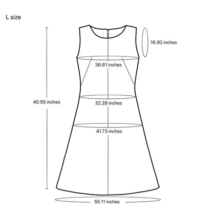 グレーブラウン 花と山形文様 Aラインノースリーブワンピース 着物リメイク 一点物