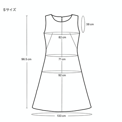 濃紺 幾何学花柄 Aラインノースリーブワンピース 着物リメイク 一点物