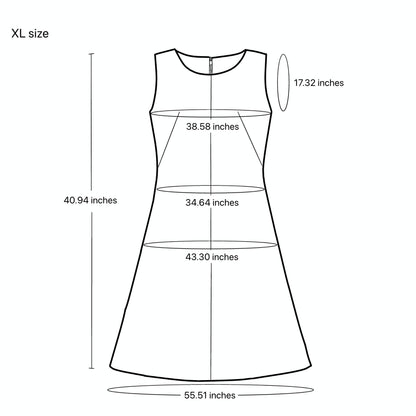 ダークブラウン 花柄 Aラインノースリーブワンピース 着物リメイク 一点物