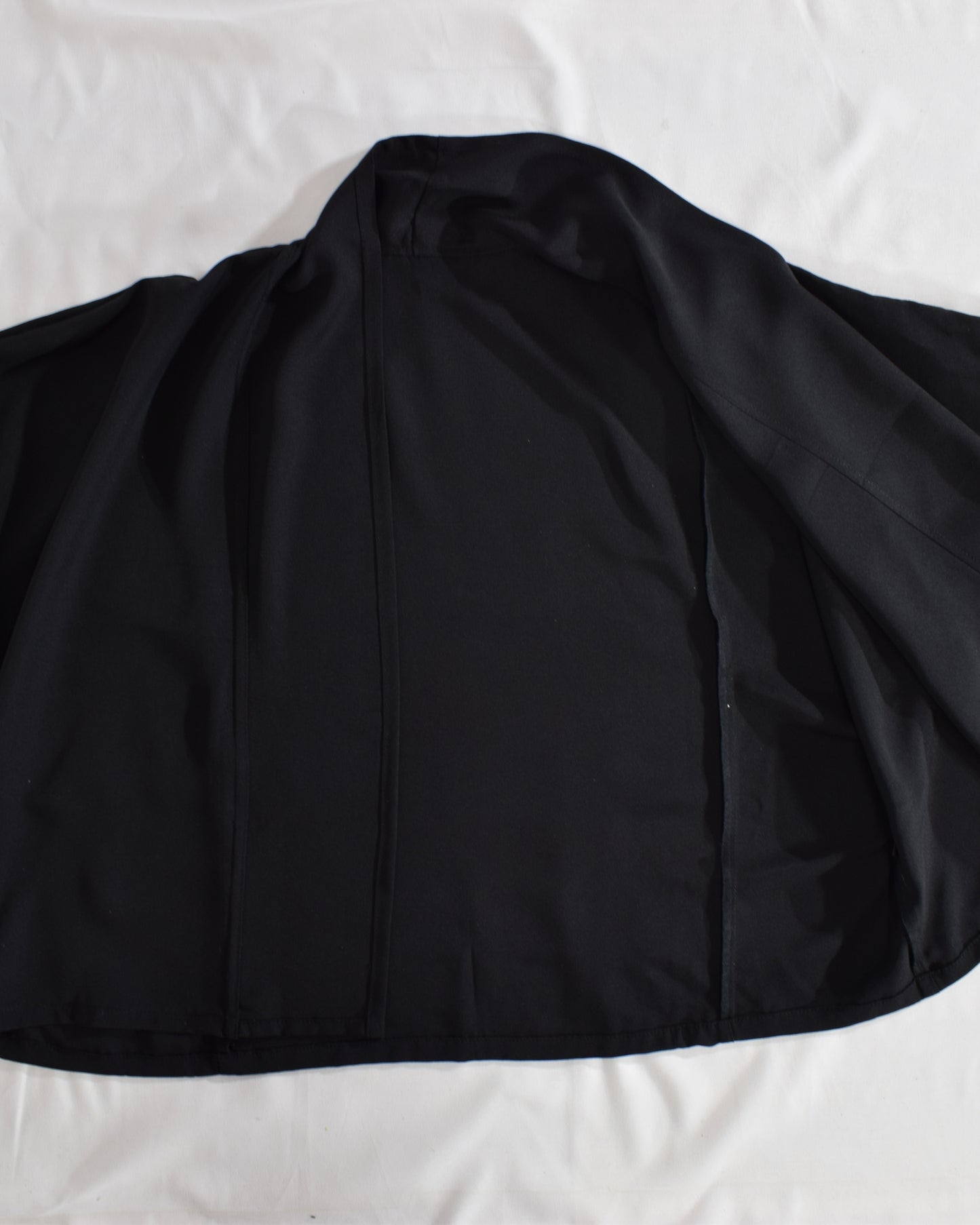 Wrap Skirt & Jacket Set — Landscape Motif in Black Tomesode Silk