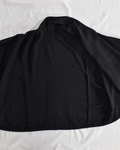 Wrap Skirt & Jacket Set — Landscape Motif in Black Tomesode Silk