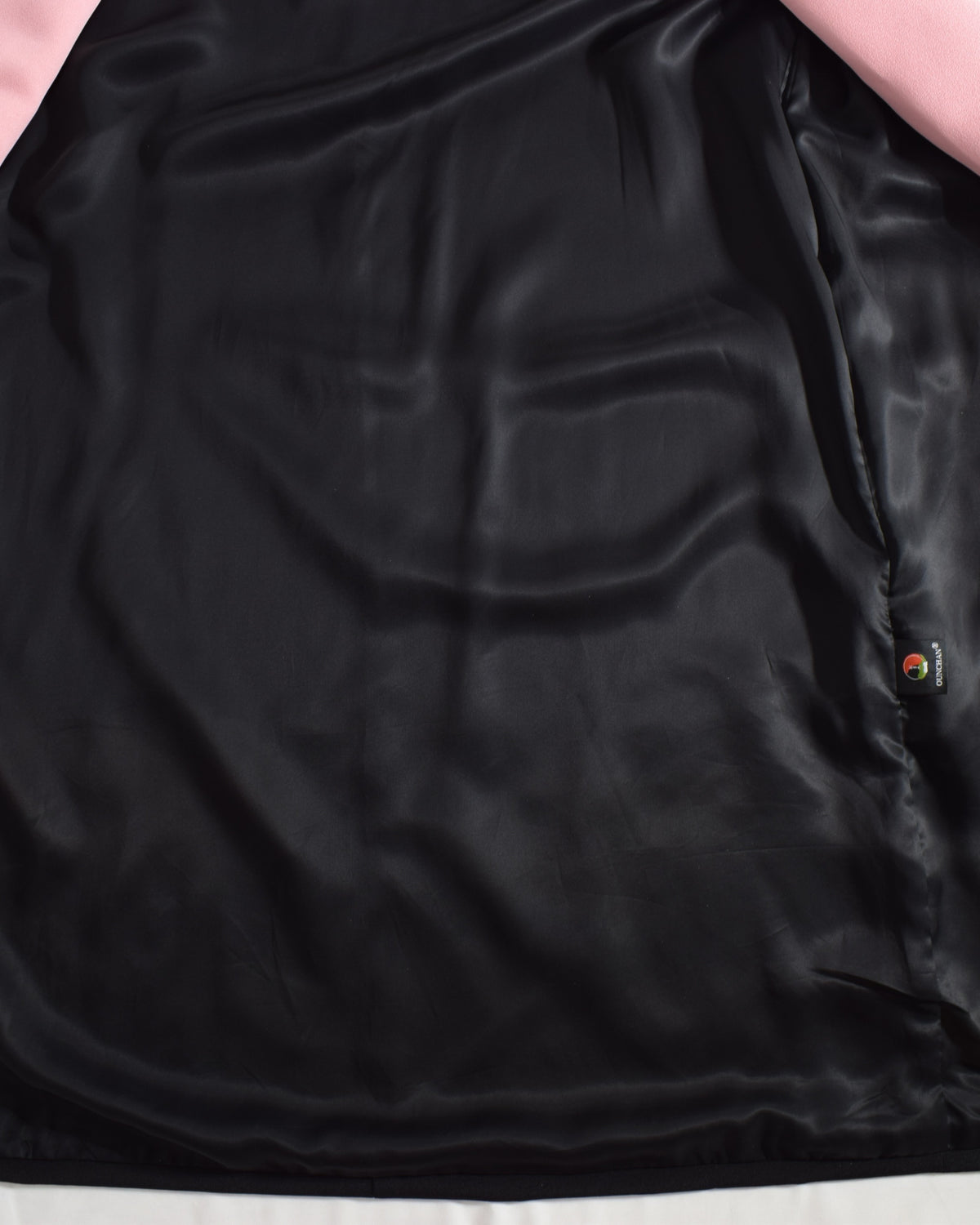 Haori Jacket, Black Bird and Pine Motifs, Upcycled Kimono Fabric