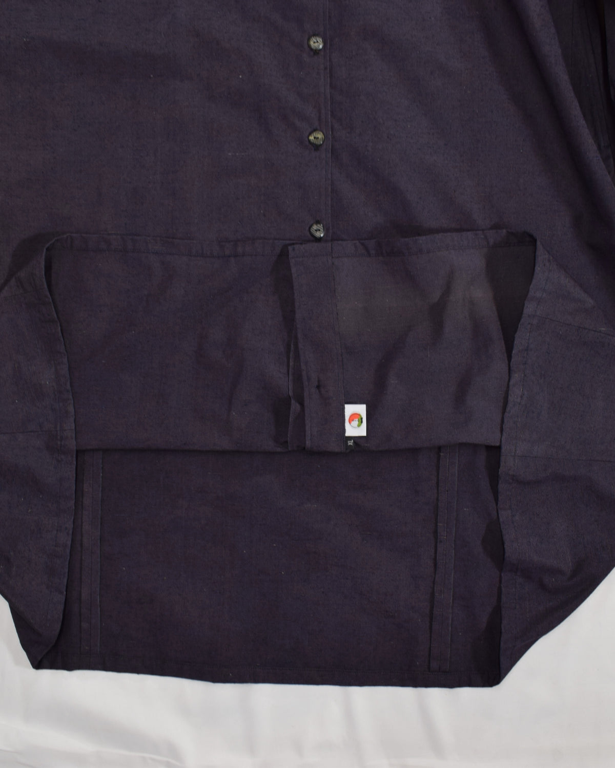 Long Shirt Dress, Dark Purple Solid, Upcycled Kimono Fabric