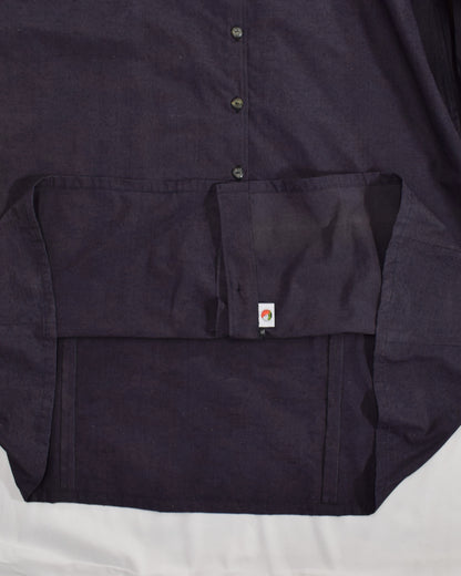 Long Shirt Dress, Dark Purple Solid, Upcycled Kimono Fabric