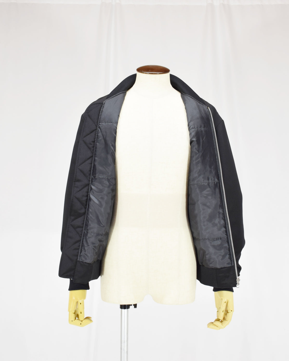 MA-1 Jacket, Black Phoenix Motif, Upcycled Kimono Fabric