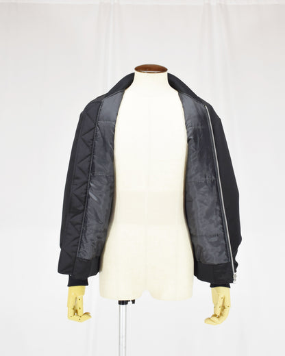 MA-1 Jacket, Black Phoenix Motif, Upcycled Kimono Fabric