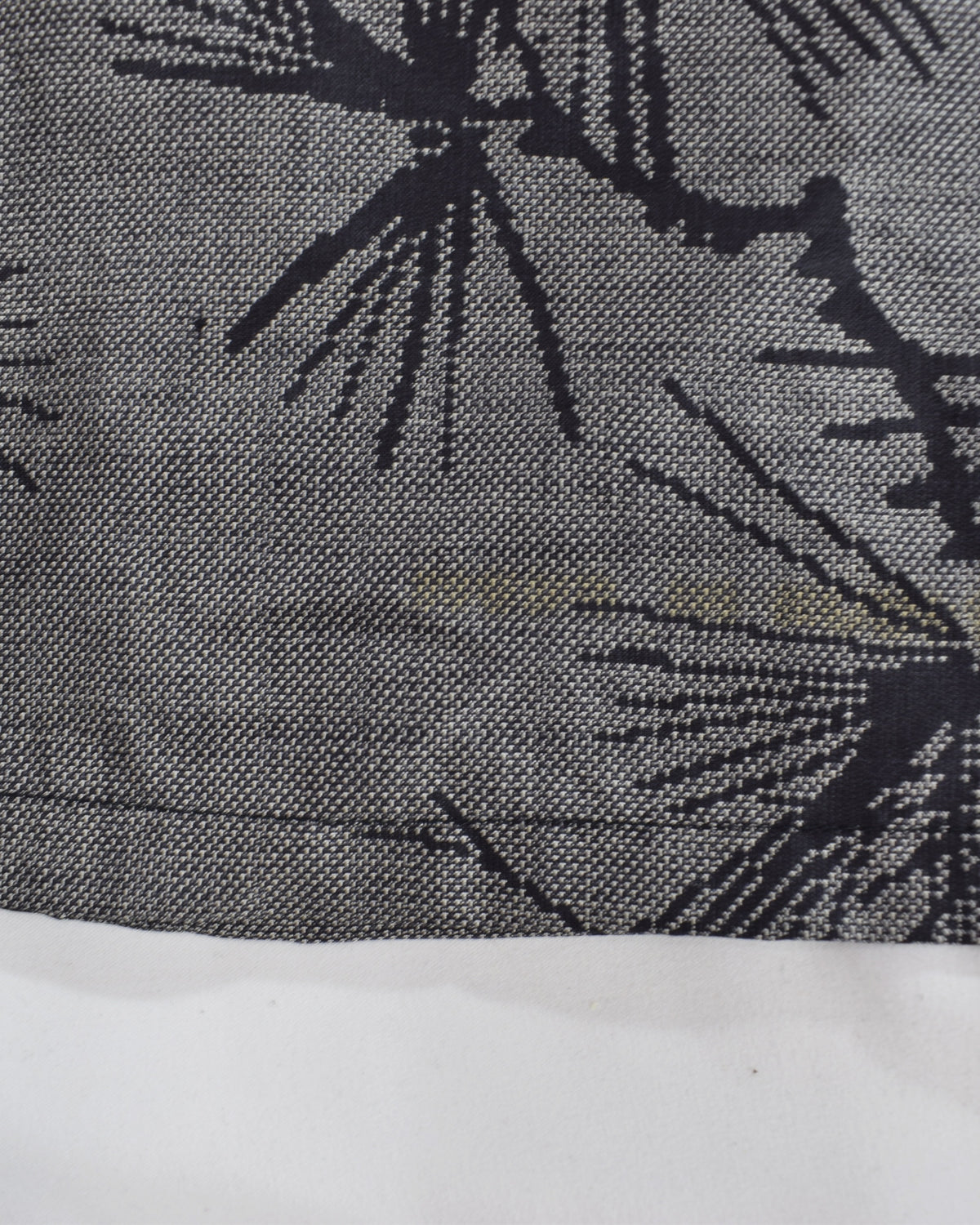 Seven-Panel Skirt, Gray Pine Motif, Upcycled Kimono Fabric