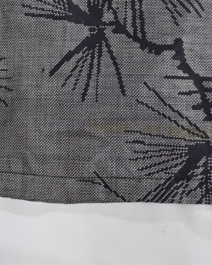 Seven-Panel Skirt, Gray Pine Motif, Upcycled Kimono Fabric