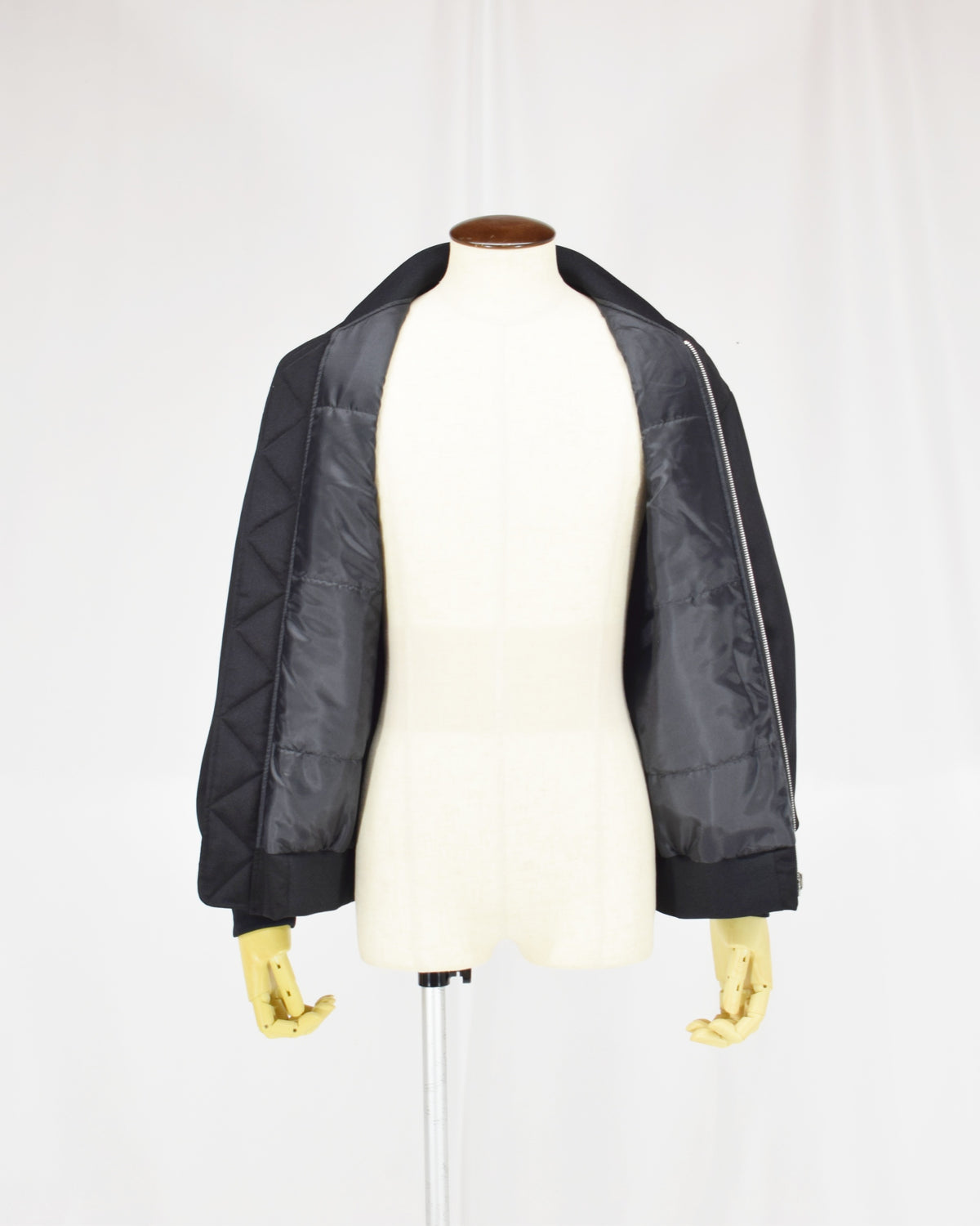 MA-1 Jacket, Black Peacock Motifs, Upcycled Kimono Fabric