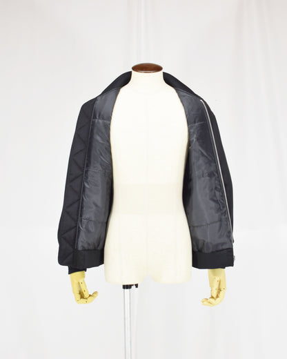 MA-1 Jacket, Black Peacock Motifs, Upcycled Kimono Fabric