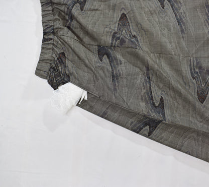 Eight-Panel Skirt, Gray Flowing Water Motif, Upcycled Kimono Fabric