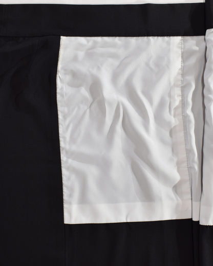 Wrap Skirt — Black Upcycled Kimono Fabric with Branch Blossom Motif