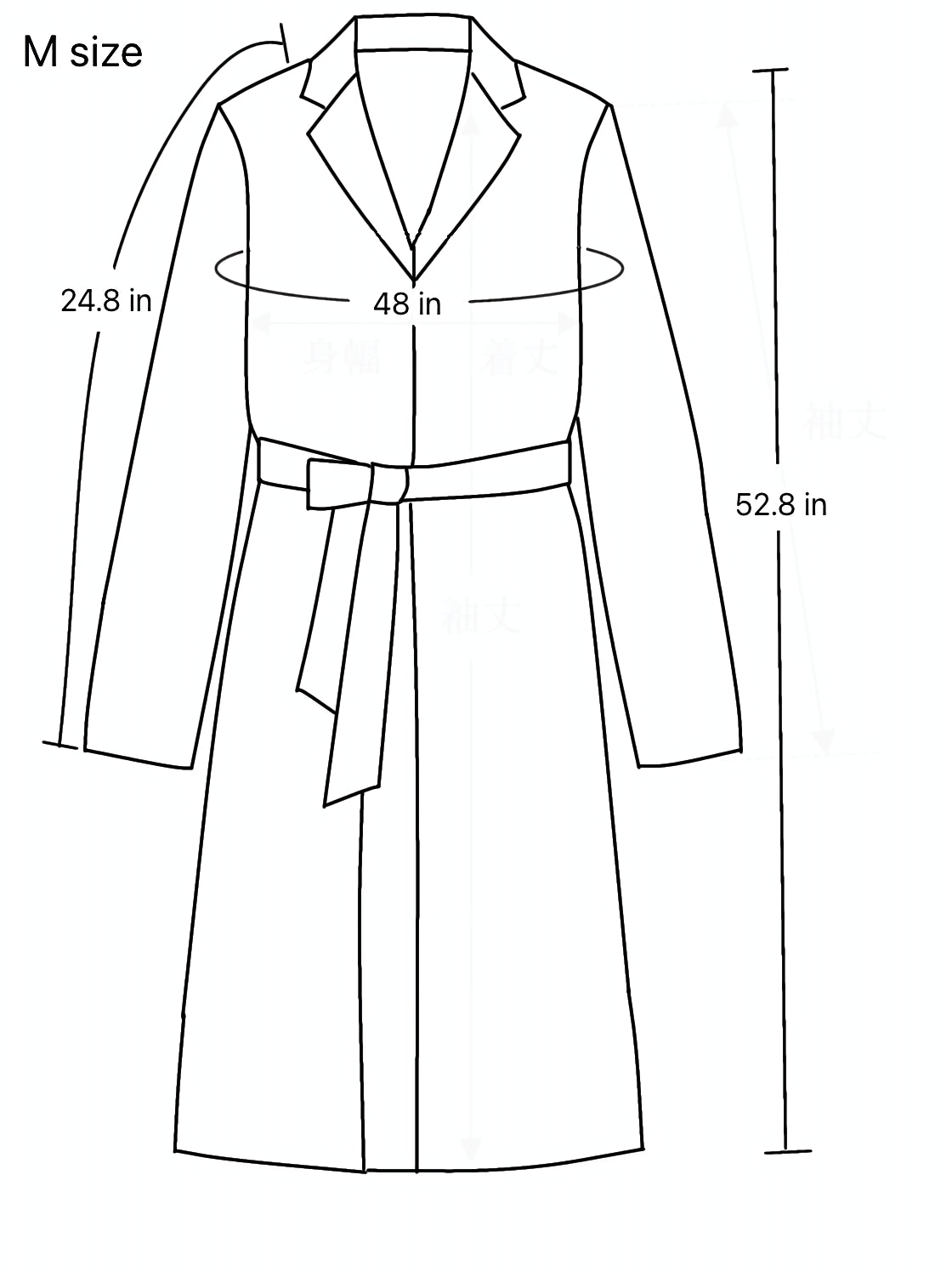 Belted Long Coat, Black and Yellow Peacock Motifs, Upcycled Kimono Fabric